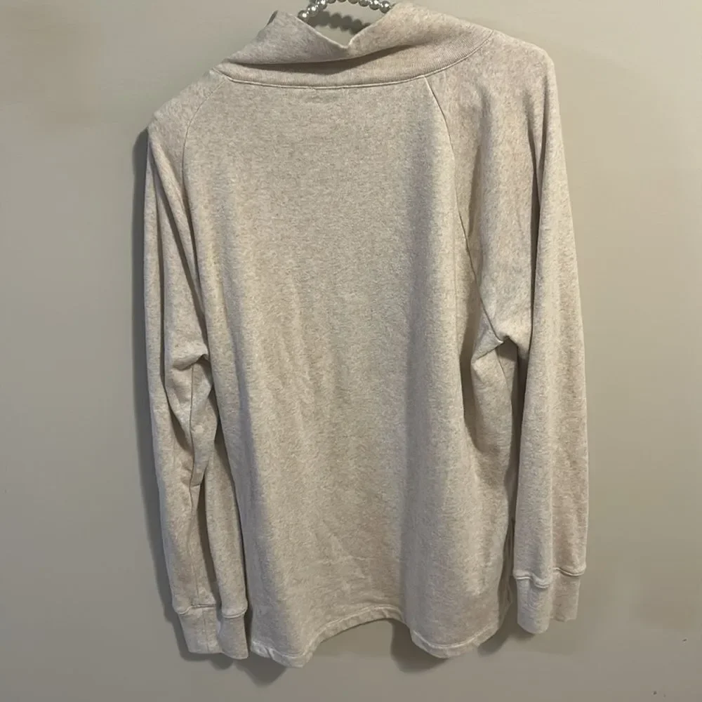 J. Crew Women’s Fleece Button Neck Sweatshirt. Size Large